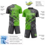Benutzerdefinierte Graffiti Muster Aurora Grün-Stahl Grau Scratch Sublimation Fußball Uniform Jersey – Bild 5