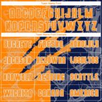 Benutzerdefinierte Graffiti Muster Bay Orange-Navy Scratch Sublimation Fußball Uniform Trikot – Bild 4