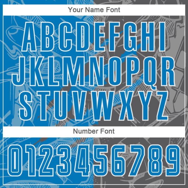Benutzerdefinierte Graffiti Muster Blau-Stahl Grau Scratch Sublimation Fußball Uniform Jersey – Bild 3