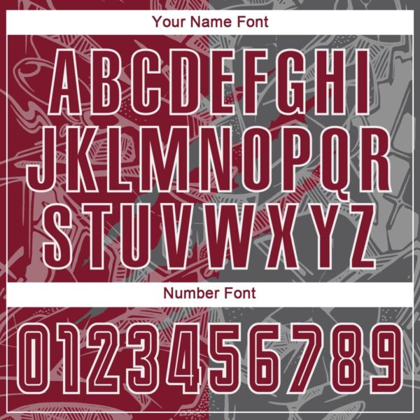 Benutzerdefinierte Graffiti Muster Crimson-Steel Grau Scratch Sublimation Fußball Uniform Jersey – Bild 3