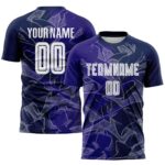 Benutzerdefinierte Graffiti Muster Dunkel Lila-Navy Scratch Sublimation Fußball Uniform Jersey