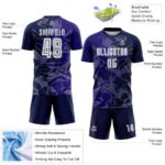 Benutzerdefinierte Graffiti Muster Dunkel Lila-Navy Scratch Sublimation Fußball Uniform Jersey – Bild 4