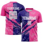 Benutzerdefinierte Graffiti Muster Dunkel Lila-Rosa Scratch Sublimation Fußball Uniform Jersey
