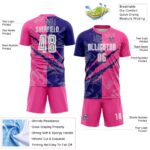Benutzerdefinierte Graffiti Muster Dunkel Lila-Rosa Scratch Sublimation Fußball Uniform Jersey – Bild 4
