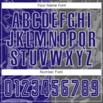 Benutzerdefinierte Graffiti Muster Dunkel Lila-Stahl Grau Scratch Sublimation Fußball Uniform Jersey – Bild 3