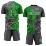 Benutzerdefinierte Graffiti Muster Gras Grün-Stahl Grau Scratch Sublimation Fußball Uniform Jersey – Bild 2