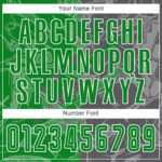Benutzerdefinierte Graffiti Muster Gras Grün-Stahl Grau Scratch Sublimation Fußball Uniform Jersey – Bild 3