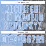 Benutzerdefinierte Graffiti Muster Hellblau-Stahlgrau Scratch Sublimation Fußball Uniform Jersey – Bild 3