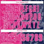 Benutzerdefinierte Graffiti Muster Hot Pink-Navy Scratch Sublimation Fußball Uniform Jersey – Bild 6