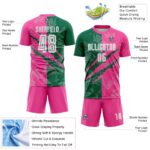Benutzerdefinierte Graffiti Muster Kelly Grün-Pink Scratch Sublimation Fußball Uniform Jersey – Bild 5