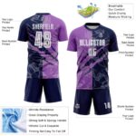 Benutzerdefinierte Graffiti Muster Medium Lila-Navy Scratch Sublimation Fußball Uniform Trikot – Bild 5