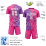 Benutzerdefinierte Graffiti Muster Medium Lila-Pink Scratch Sublimation Fußball Uniform Trikot – Bild 5