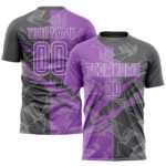 Benutzerdefinierte Graffiti Muster Medium Lila-Stahl Grau Scratch Sublimation Fußball Uniform Jersey