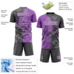 Benutzerdefinierte Graffiti Muster Medium Lila-Stahl Grau Scratch Sublimation Fußball Uniform Jersey – Bild 4