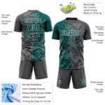 Benutzerdefinierte Graffiti Muster Mitternacht Grün-Stahl Grau Scratch Sublimation Fußball Uniform Jersey – Bild 5