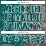 Benutzerdefinierte Graffiti Muster Mitternacht Grün-Stahl Grau Scratch Sublimation Fußball Uniform Jersey – Bild 3
