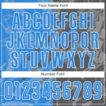 Benutzerdefinierte Graffiti Muster Pulver Blau-Stahl Grau Scratch Sublimation Fußball Uniform Jersey – Bild 3