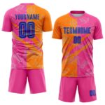 Benutzerdefinierte Graffiti Muster Royal Bay Orange-Pink Scratch Sublimation Fußball Uniform Jersey – Bild 2