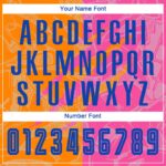 Benutzerdefinierte Graffiti Muster Royal Bay Orange-Pink Scratch Sublimation Fußball Uniform Jersey – Bild 6