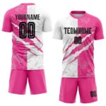 Benutzerdefinierte Graffiti Muster Schwarz-Rosa Scratch Sublimation Fußball Uniform Jersey – Bild 2