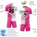 Benutzerdefinierte Graffiti Muster Schwarz-Rosa Scratch Sublimation Fußball Uniform Jersey – Bild 5
