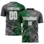 Benutzerdefinierte Graffiti Muster Stahl Grau-Grün Scratch Sublimation Fußball Uniform Trikot