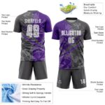 Benutzerdefinierte Graffiti Muster Stahl Grau-Lila Scratch Sublimation Fußball Uniform Jersey – Bild 5