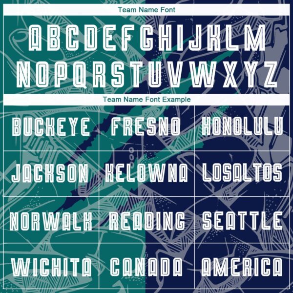 Benutzerdefinierte Graffiti Muster Teal-Navy Scratch Sublimation Fußball Uniform Trikot – Bild 4