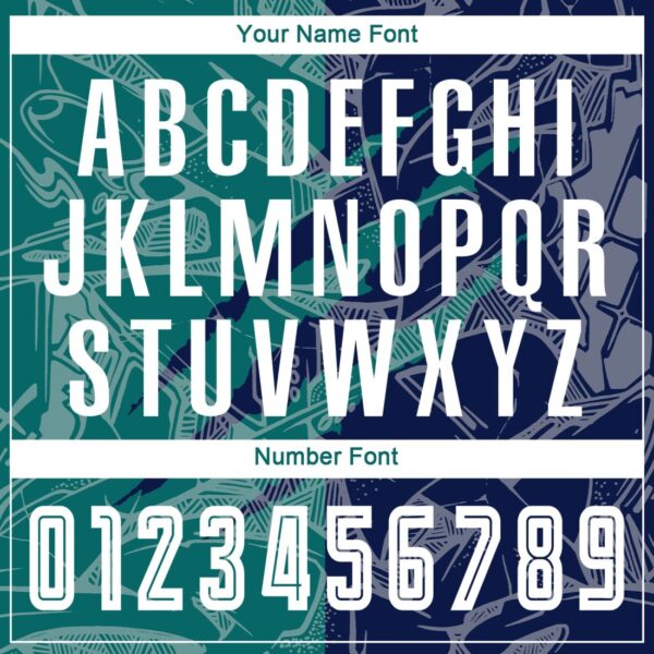 Benutzerdefinierte Graffiti Muster Teal-Navy Scratch Sublimation Fußball Uniform Trikot – Bild 3