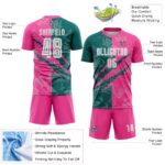 Benutzerdefinierte Graffiti Muster Teal-Pink Scratch Sublimation Fußball Uniform Jersey – Bild 5