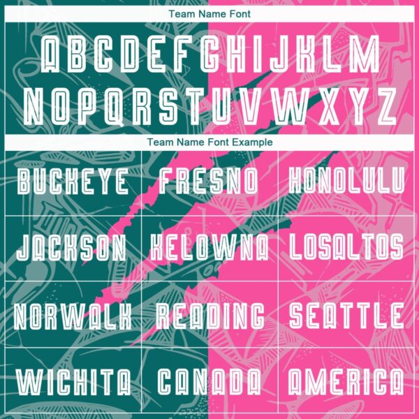 Benutzerdefinierte Graffiti Muster Teal-Pink Scratch Sublimation Fußball Uniform Jersey – Bild 4
