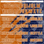 Benutzerdefinierte Graffiti Muster Texas Orange-Navy Scratch Sublimation Fußball Uniform Jersey – Bild 4