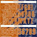 Benutzerdefinierte Graffiti Muster Texas Orange-Navy Scratch Sublimation Fußball Uniform Jersey – Bild 3