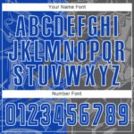 Benutzerdefinierte Graffiti Muster Thunder Blue-Steel Grau Scratch Sublimation Fußball Uniform Jersey – Bild 3
