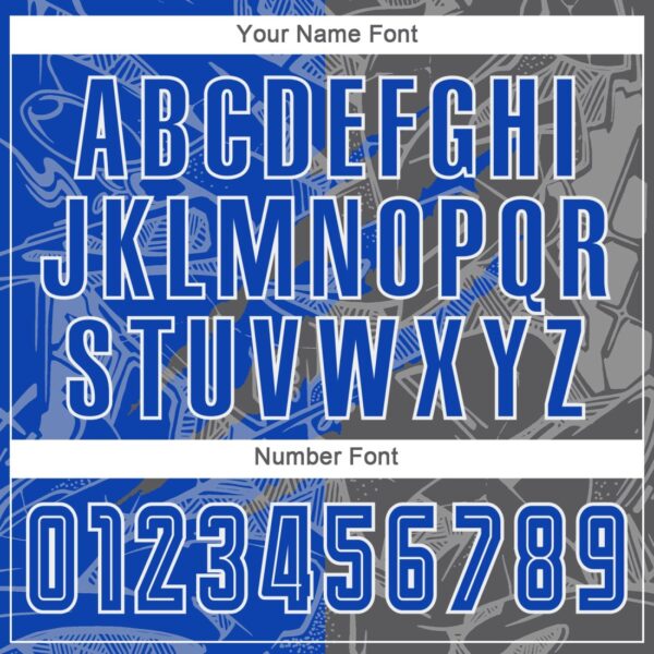 Benutzerdefinierte Graffiti Muster Thunder Blue-Steel Grau Scratch Sublimation Fußball Uniform Jersey – Bild 3